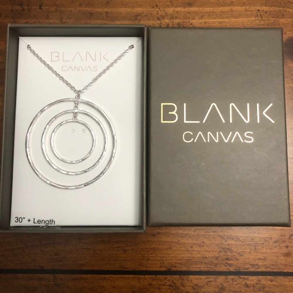 Blanks Canvas Silver Necklace 30 inches